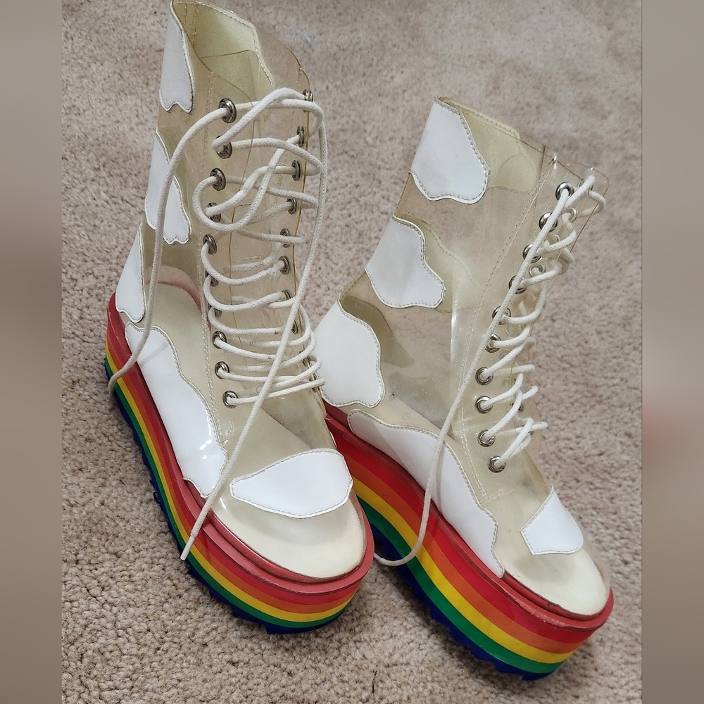 Rainbow Clear Bold Design Boots